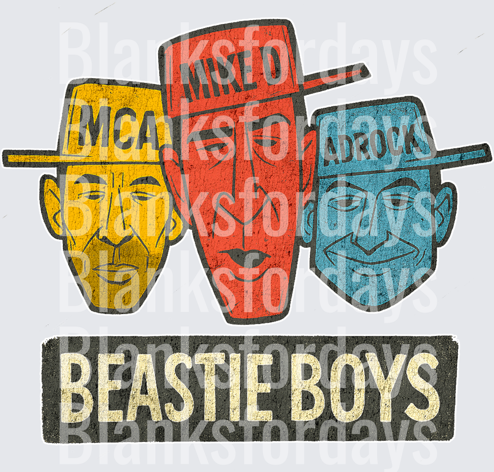 Beastie Boys MCA Mike D Ad-Rock Retro Mask Trio Vintage Art (DTF)