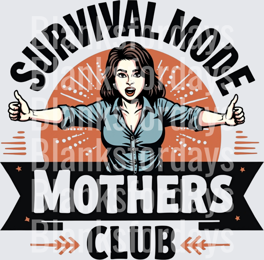 Survival Mode Mothers Club Thumbs Up Mom Graphic (DTF)