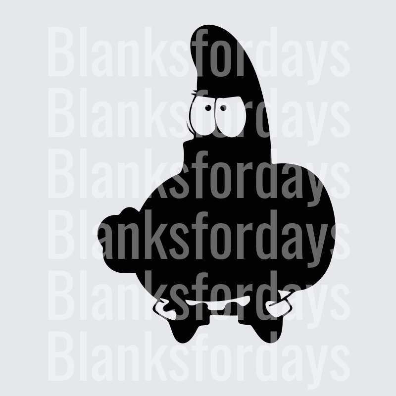Patrick Star Evil Villain Silhouette Black Minimalist (DTF)