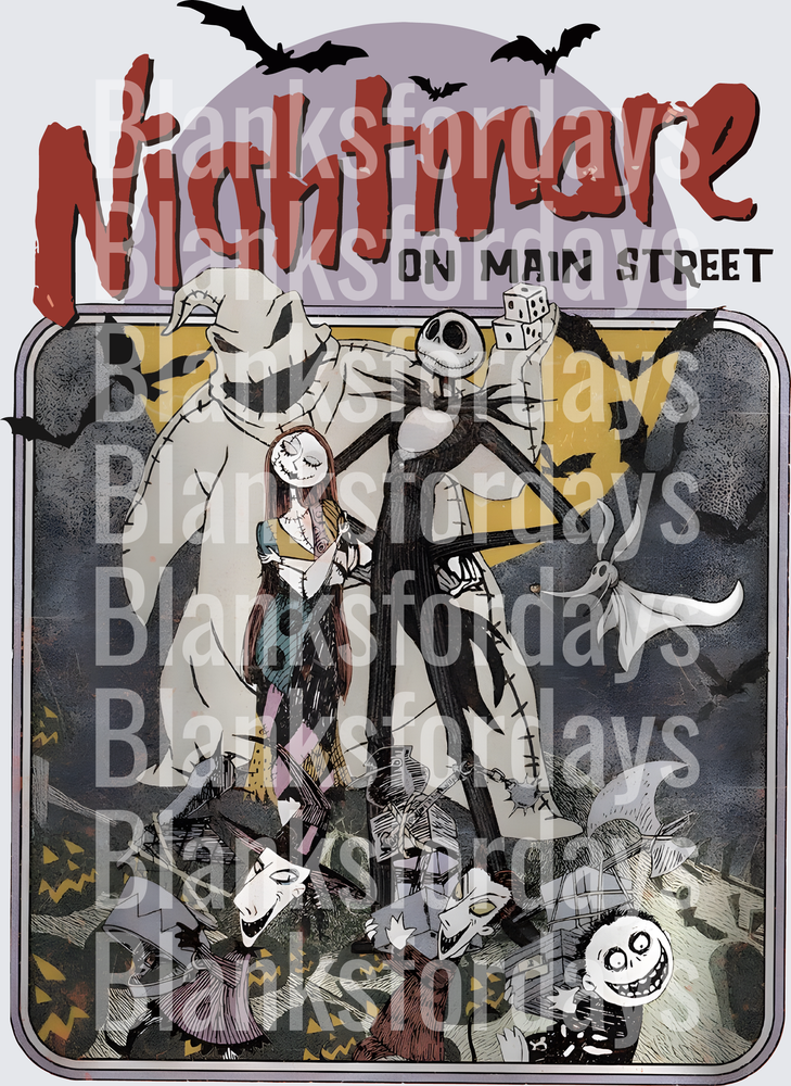 Nightmare on Main Street Jack Sally Oogie Boogie Halloween (DTF)