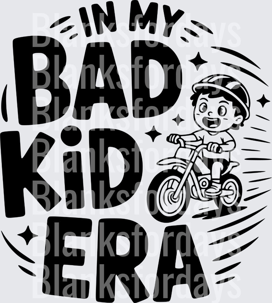 In My Bad Kid Era Boy Riding Bike Helmet Bold Graphic (DTF)