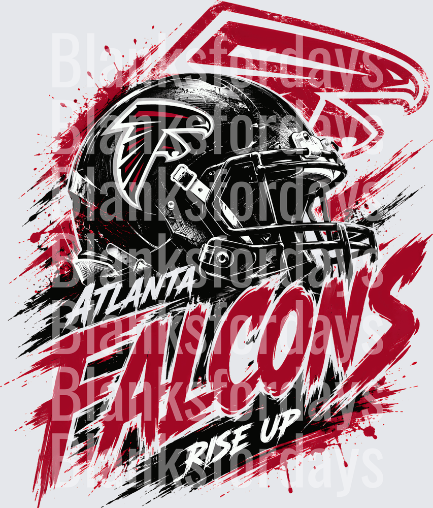 Atlanta Falcons Rise Up Helmet Grunge Splatter Graphic (DTF)