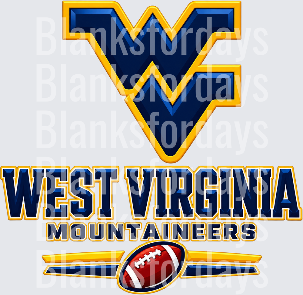 West Virginia Mountaineers WVU Football Logo (DTF)