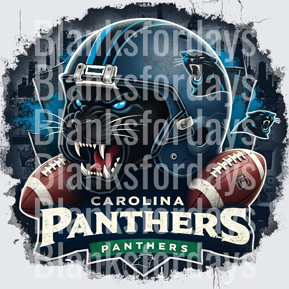 Carolina Panthers Fierce Panther Helmet Football Graphic (DTF)
