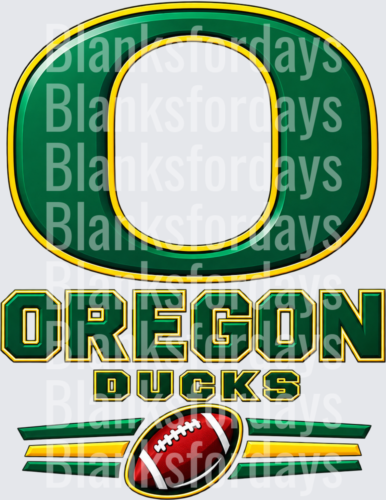 Oregon Ducks Green Gold O Logo Football Graphic (DTF)