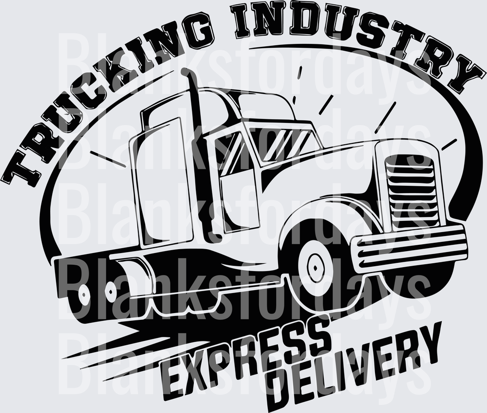 Trucking Industry Express Delivery Semi Truck Bold Graphic (DTF)