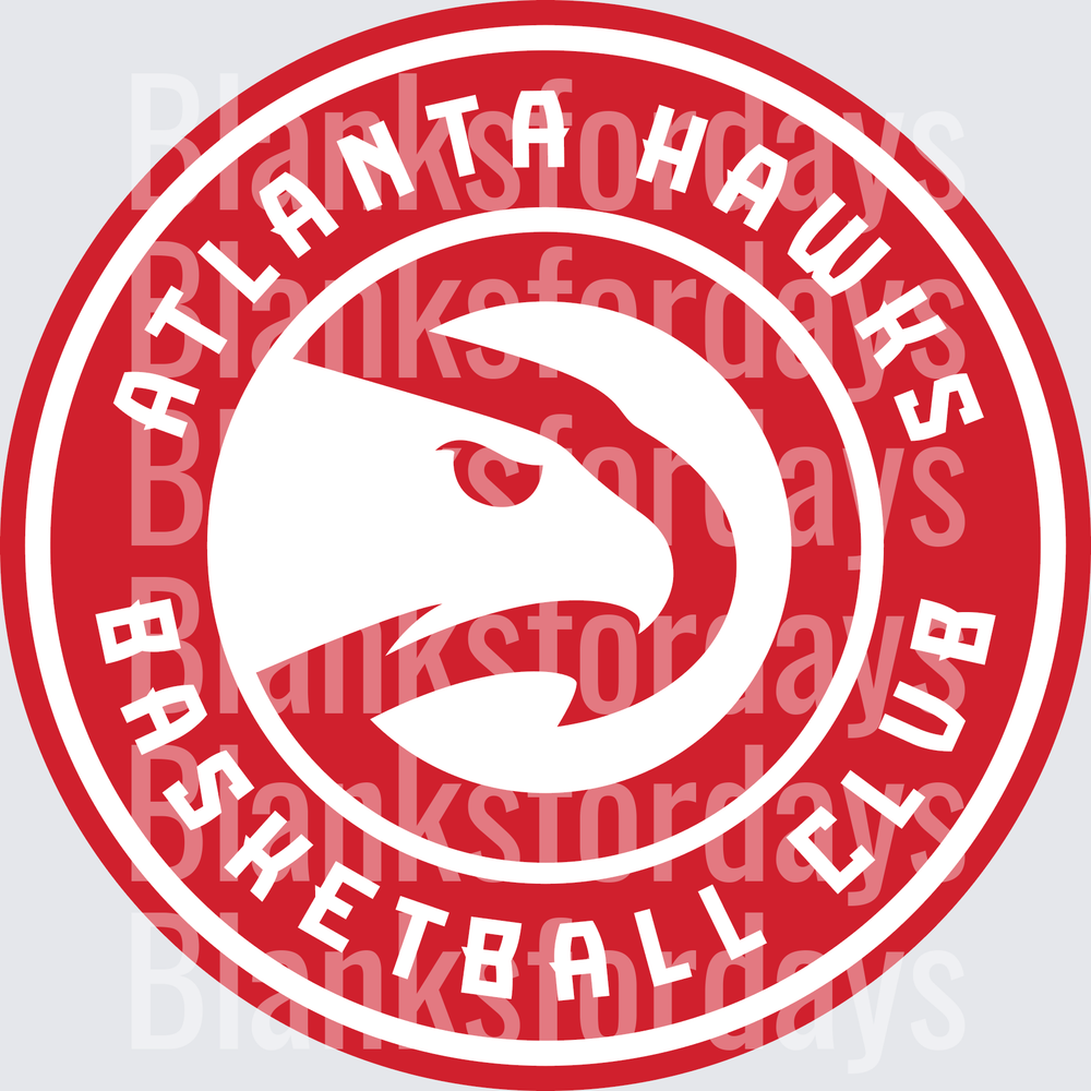 Atlanta Hawks Basketball Club Round Logo Design (DTF)