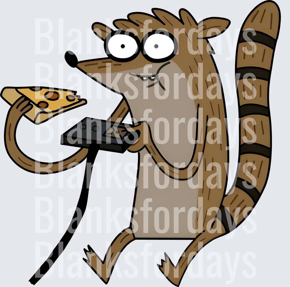 Rigby Regular Show Gaming Controller Pizza Slice (DTF)