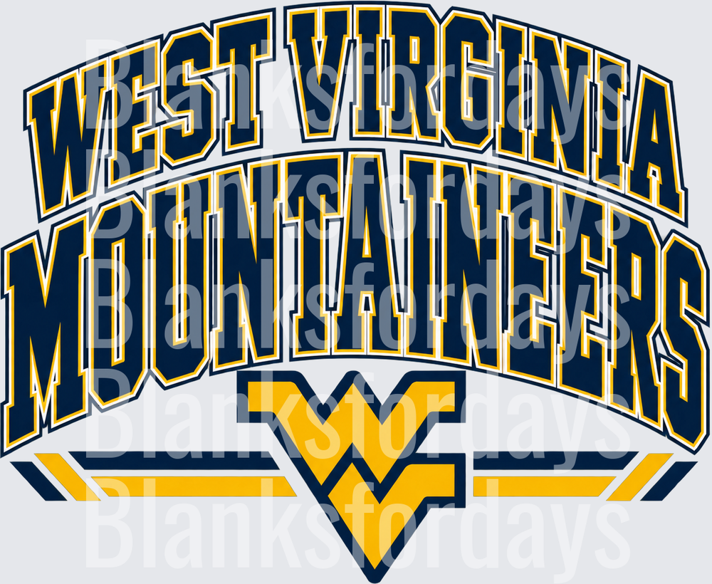 West Virginia Mountaineers Arched Logo WVU Spirit Design (DTF)