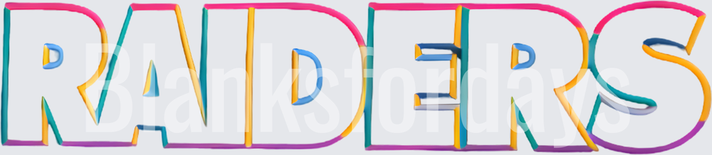 Raiders Bold 3D Colorful Text Graphic (DTF)