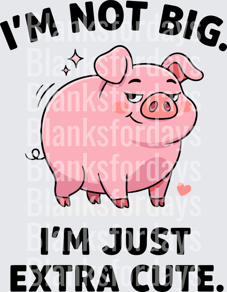 I'm Not Big I'm Just Extra Cute Chubby Pink Pig (DTF)