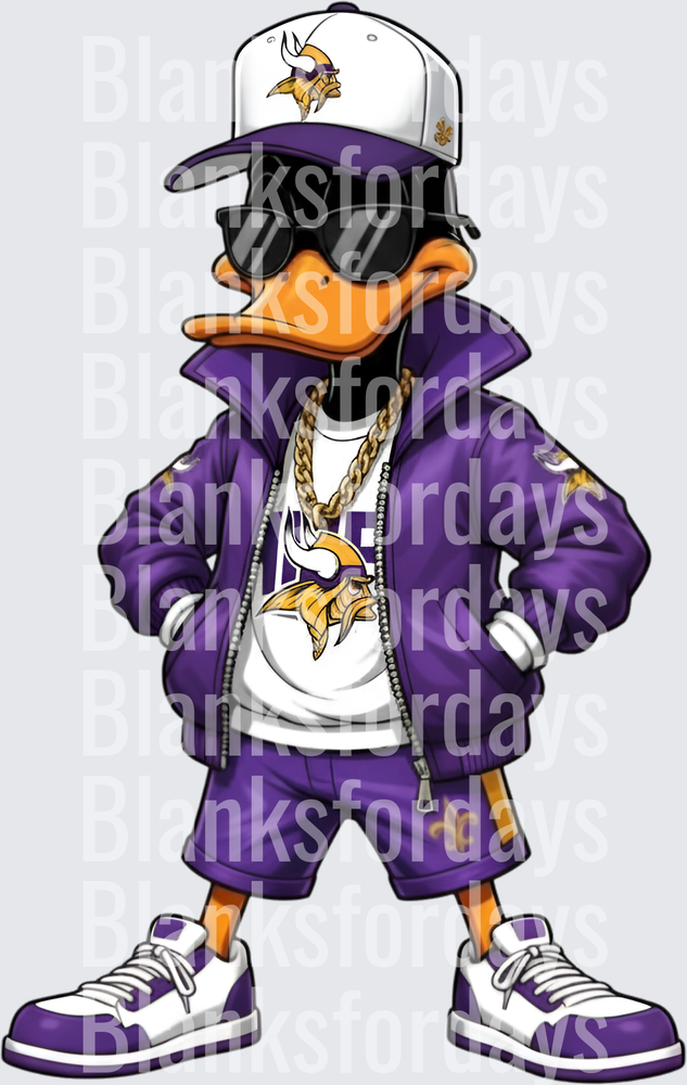 Cool Duck Minnesota Vikings Fan Streetwear Gold Chain (DTF)