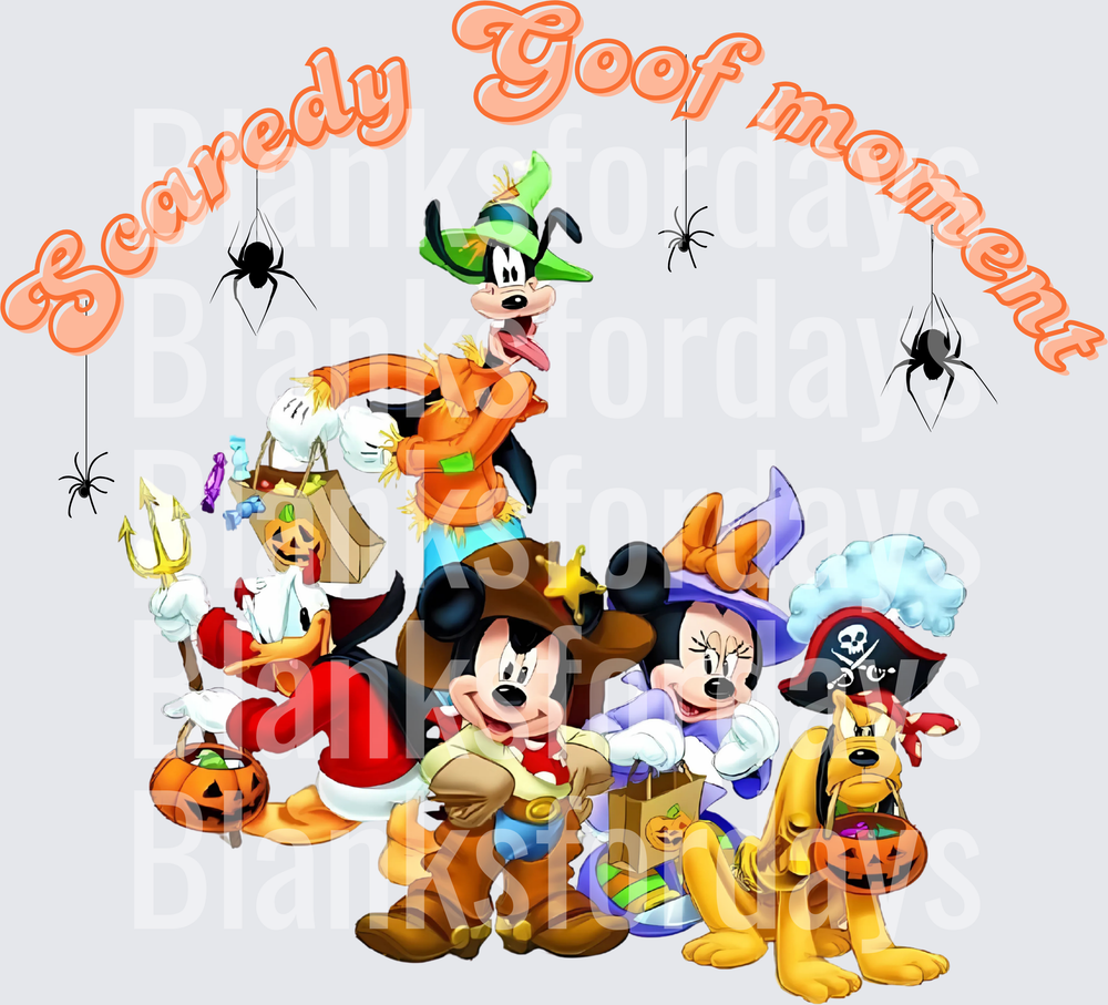 Scaredy Goof Moment Mickey and Friends Halloween Costumes (DTF)