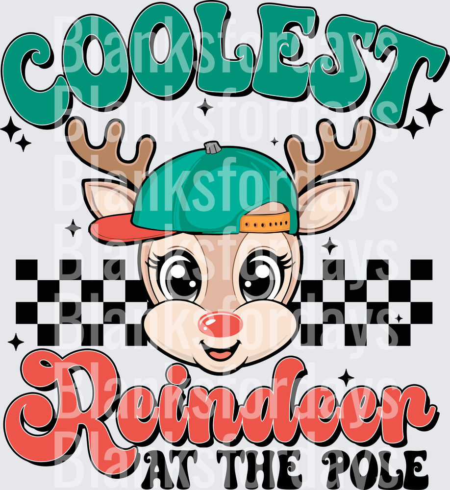 Coolest Reindeer At The Pole Retro Christmas Rudolph (DTF)