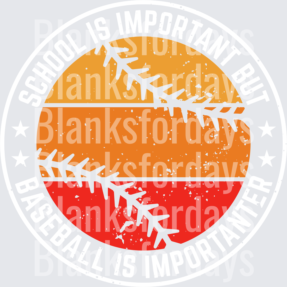 School Is Important But Baseball Is Importanter Retro Circle (DTF)