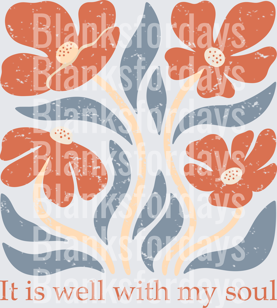 It Is Well With My Soul Retro Floral Botanical Design (DTF)