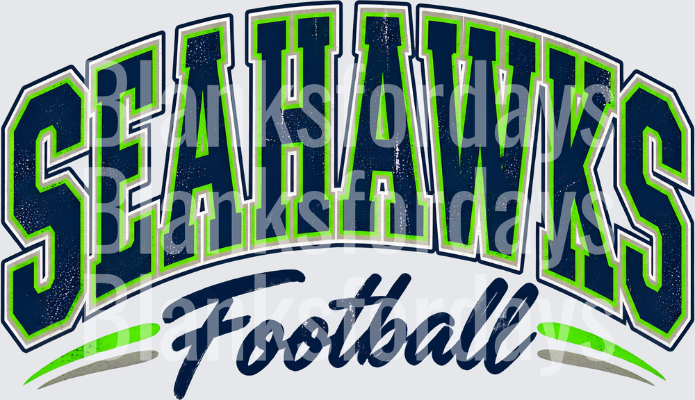 Seahawks Football Arched Bold Distressed Vintage Lettering (DTF)