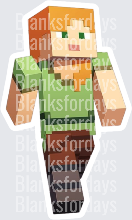 Minecraft Alex Character 3D Block Figure Full Body (DTF)