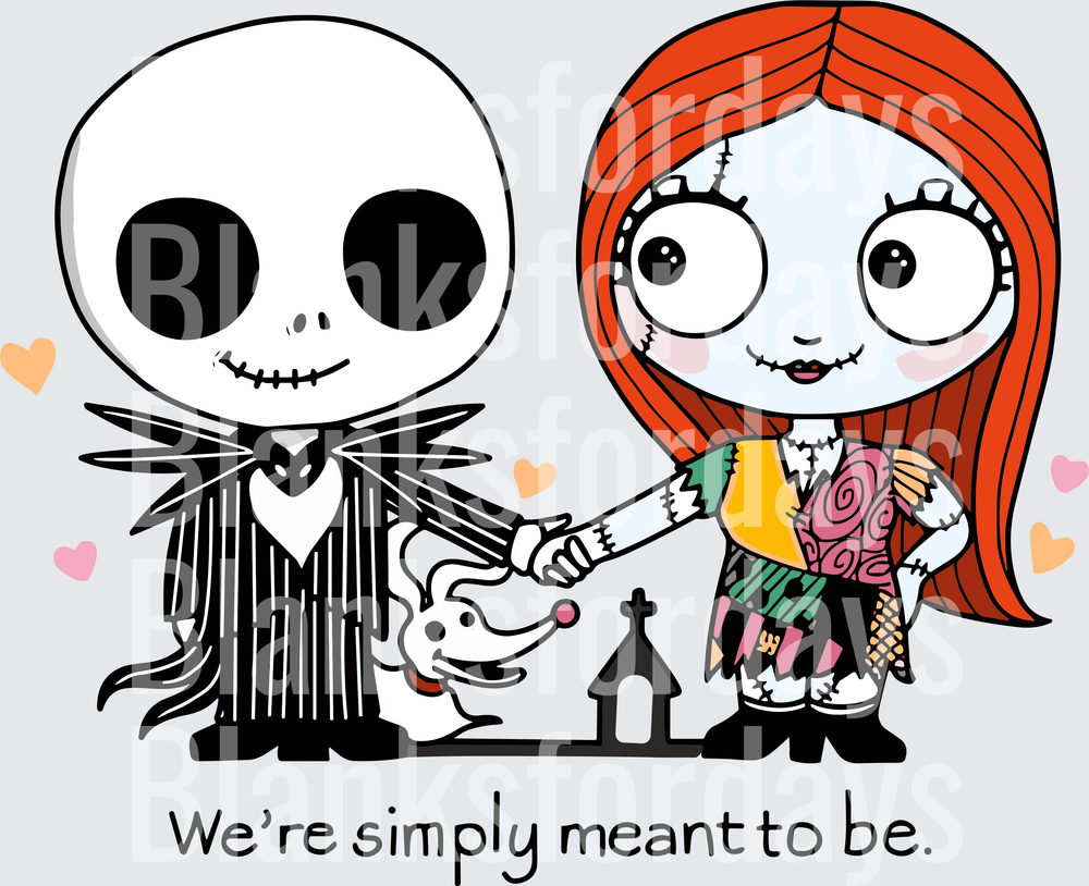 Jack and Sally Chibi Couple We're Simply Meant To Be (DTF)