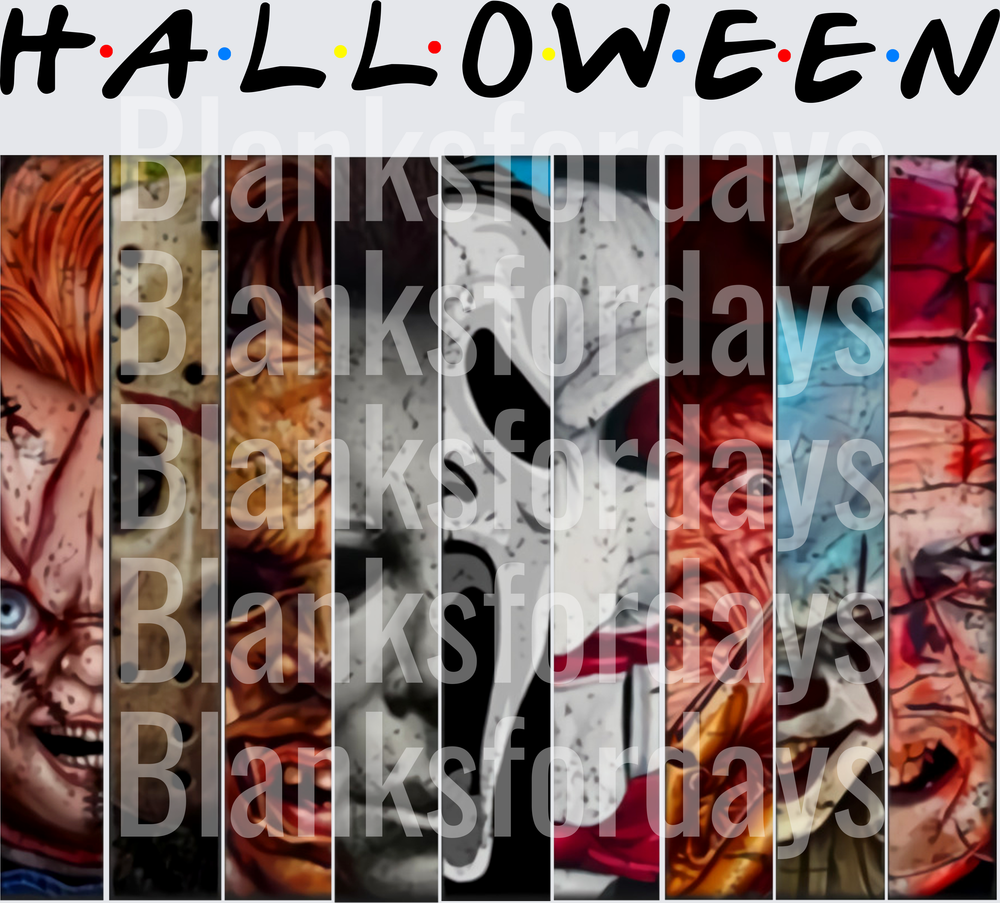 Halloween Friends Horror Icons Chucky Michael Myers Ghostface Pennywise Collage (DTF)