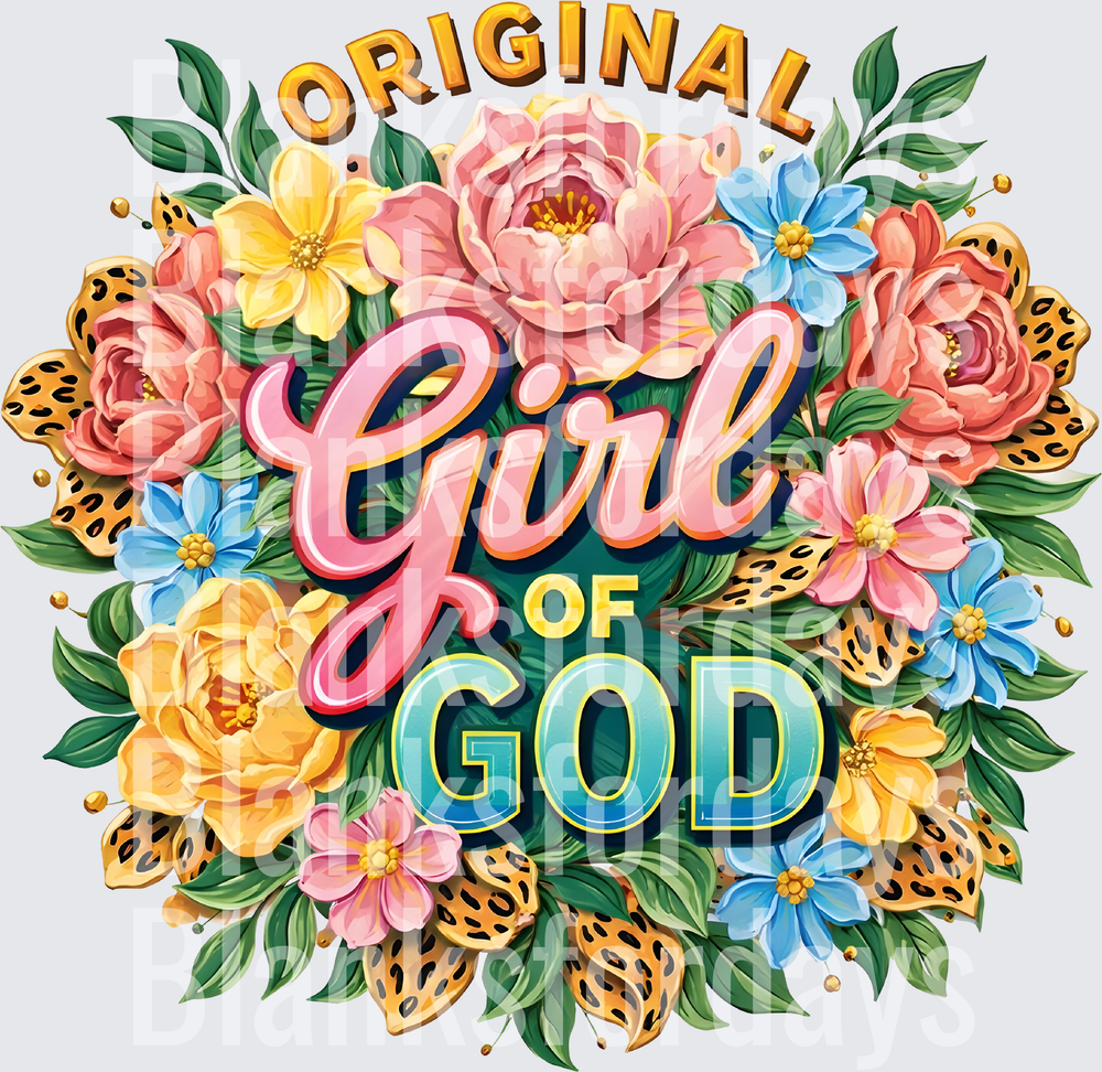 Original Girl of God Floral Bouquet with Leopard Accents (DTF)