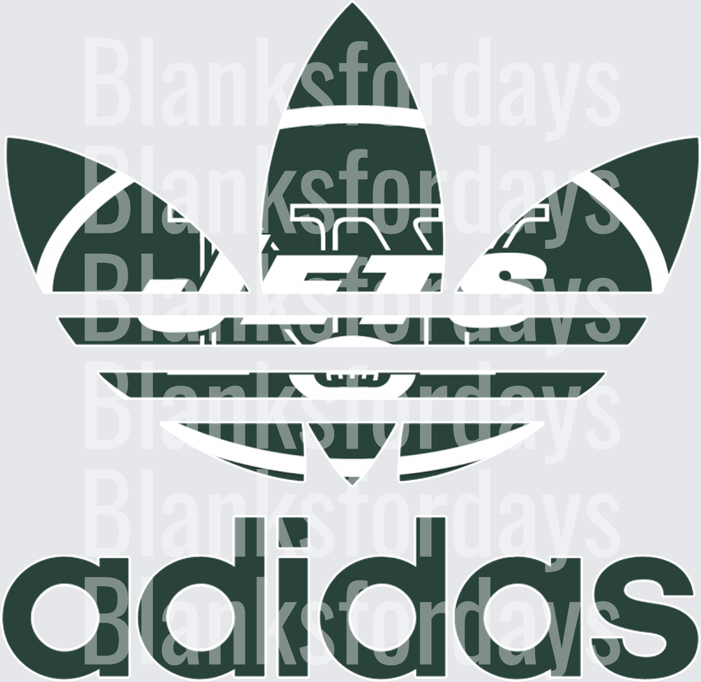 New York Jets Adidas Trefoil Logo Mashup Green (DTF)