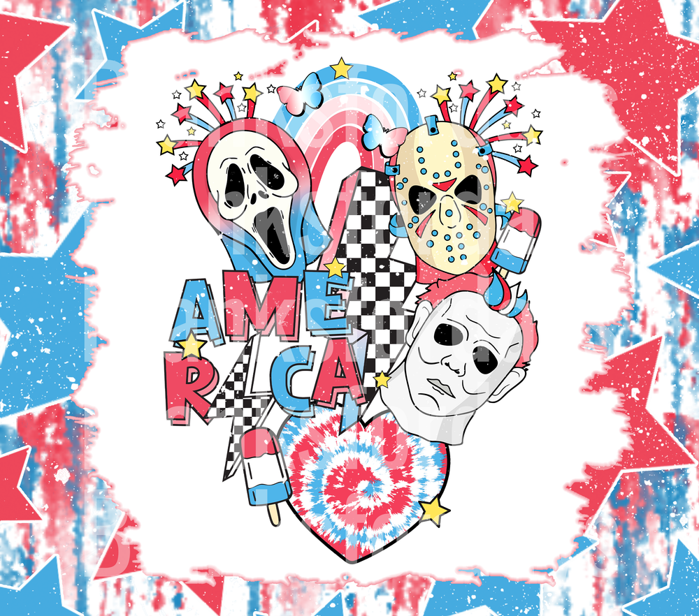 America Horror Icons Ghostface Jason Michael Myers 4th of July (DTF)