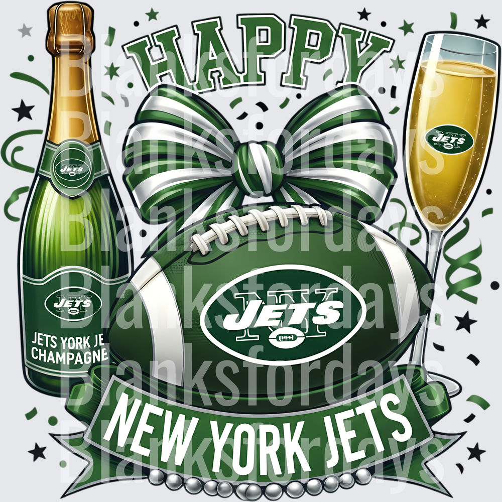 Happy New Year New York Jets Football Champagne Celebration (DTF)