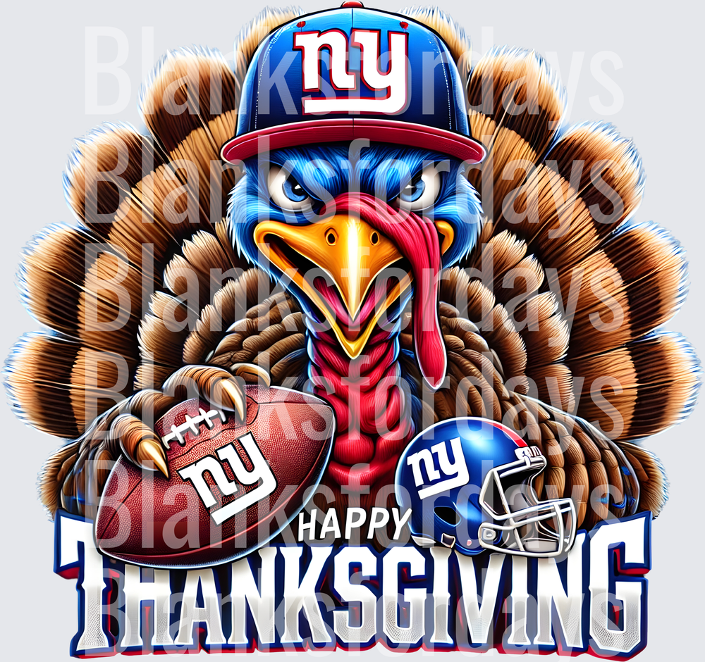 New York Giants Turkey Happy Thanksgiving Football (DTF)