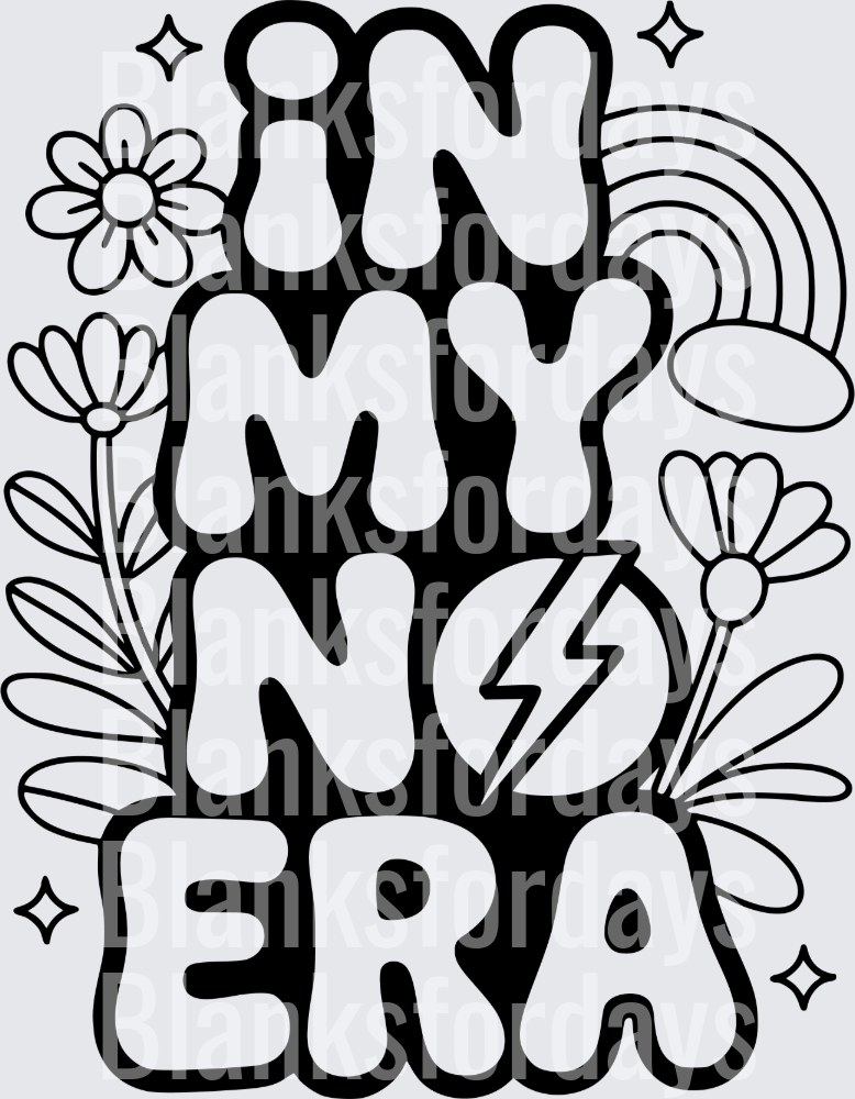 In My No Era Retro Groovy Lightning Bolt Floral Design (DTF)