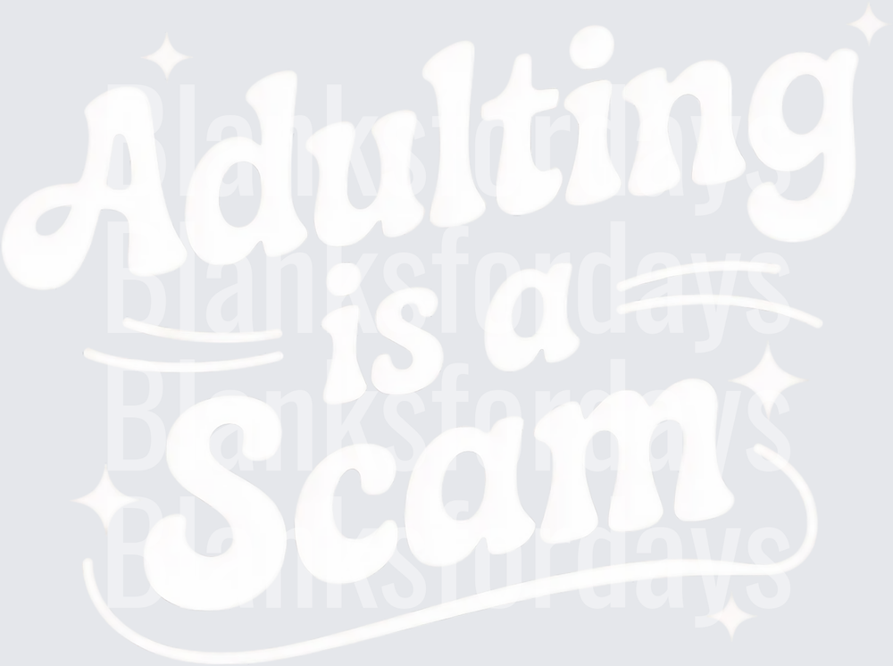 Adulting Is a Scam Retro Groovy Typography Design (DTF)