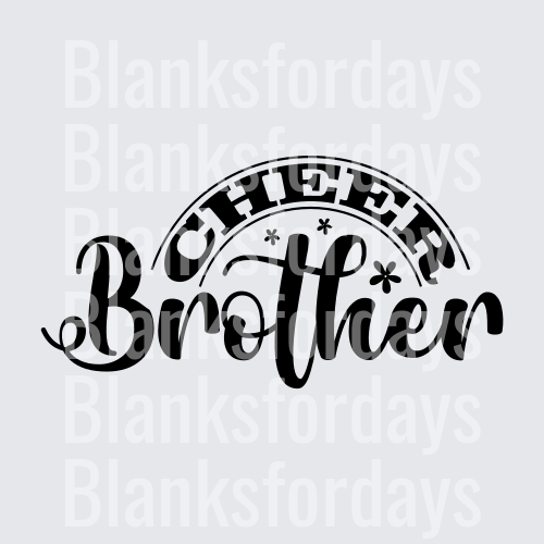 Cheer Brother Bold Script Rainbow Arch Design (DTF)