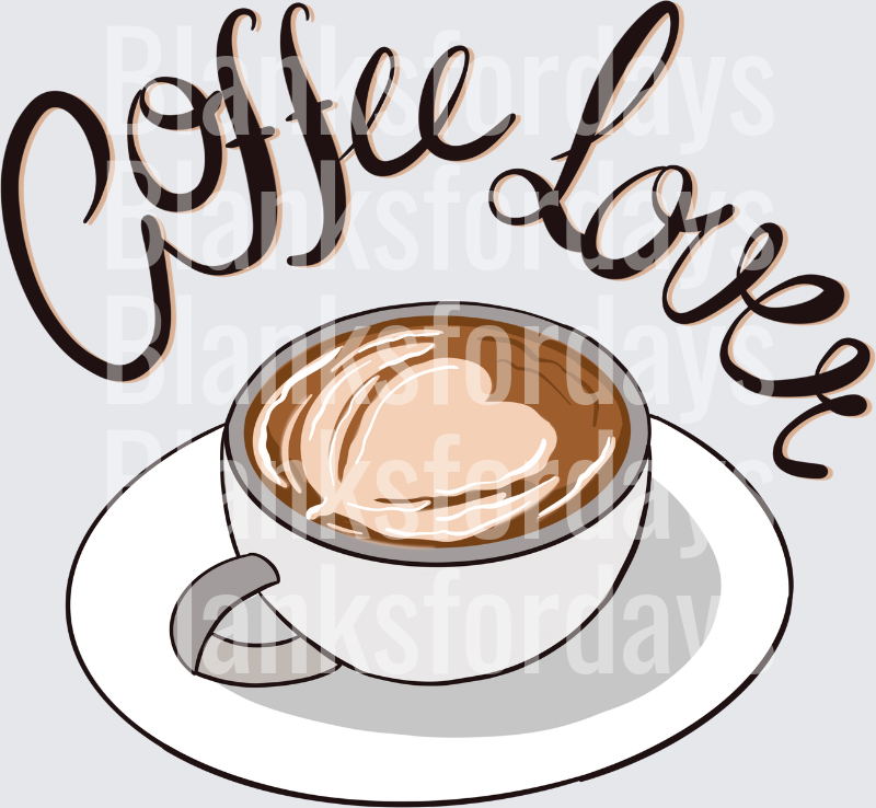 Coffee Lover Latte Art Cup Script Lettering Design (DTF)