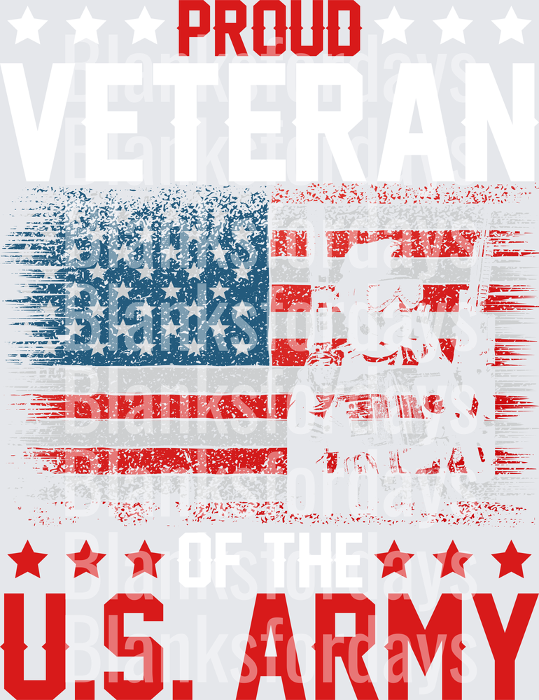 Proud Veteran of the U.S. Army Distressed American Flag (DTF)