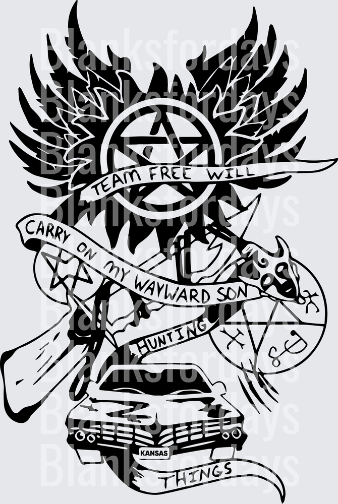 Supernatural Team Free Will Carry On My Wayward Son Fan Art (DTF)