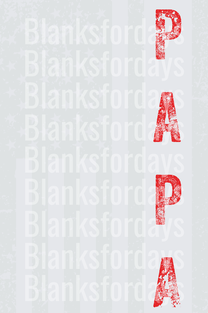 PAPA Vertical Red Distressed Letter Design (DTF)