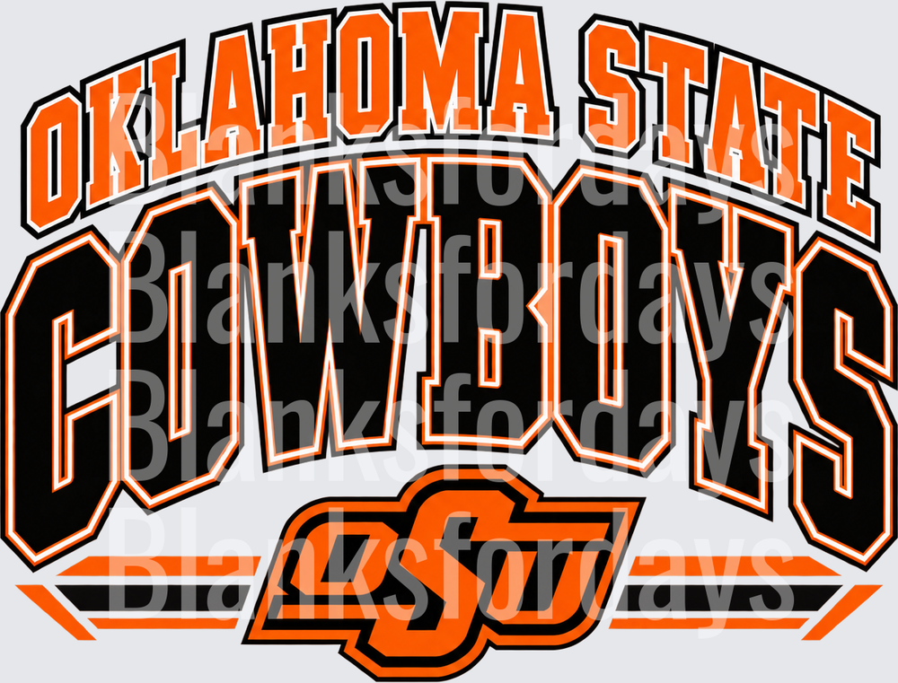 Oklahoma State Cowboys OSU Bold Arch Logo Design (DTF)