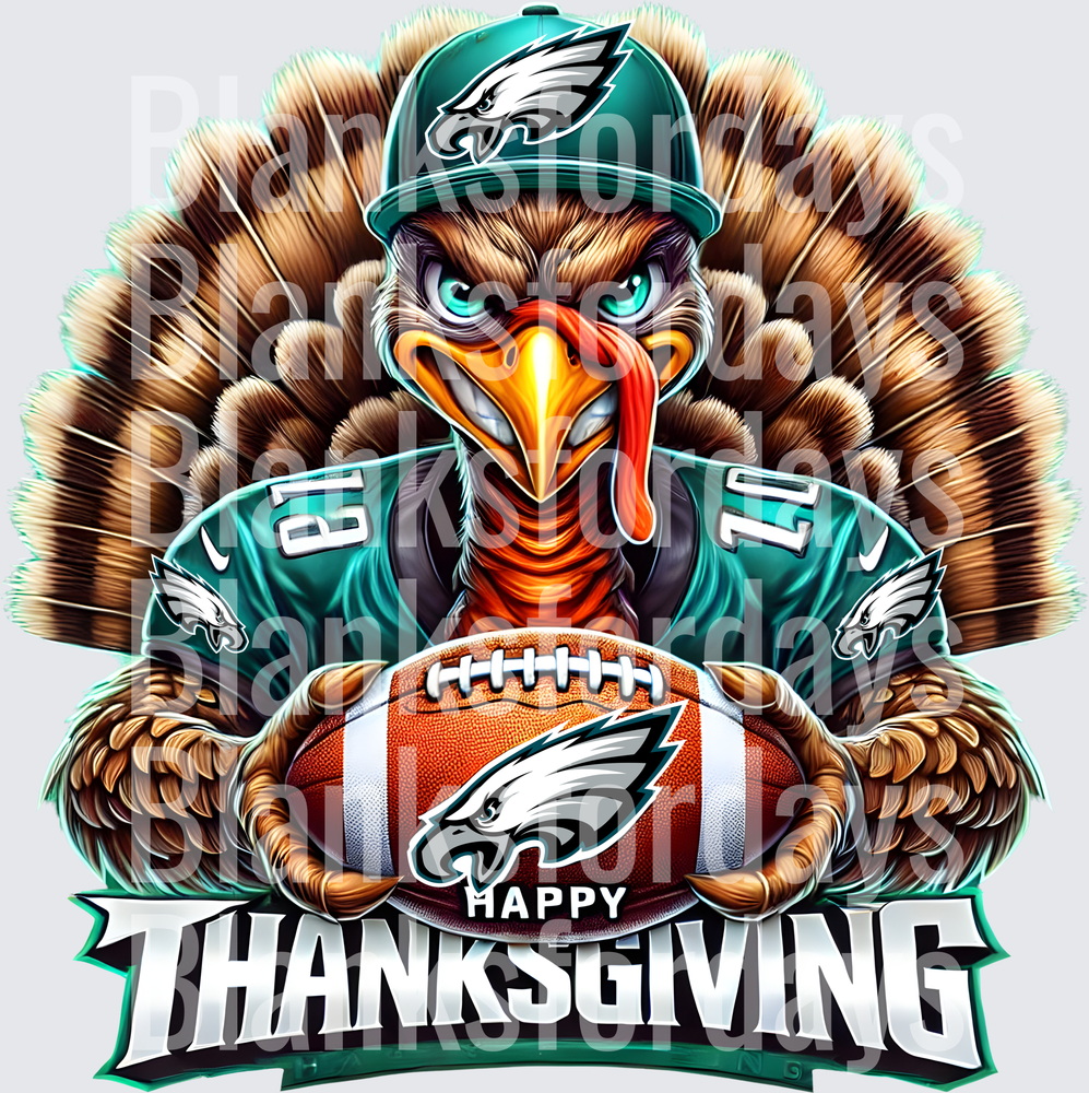 Philadelphia Eagles Turkey Happy Thanksgiving Football (DTF)