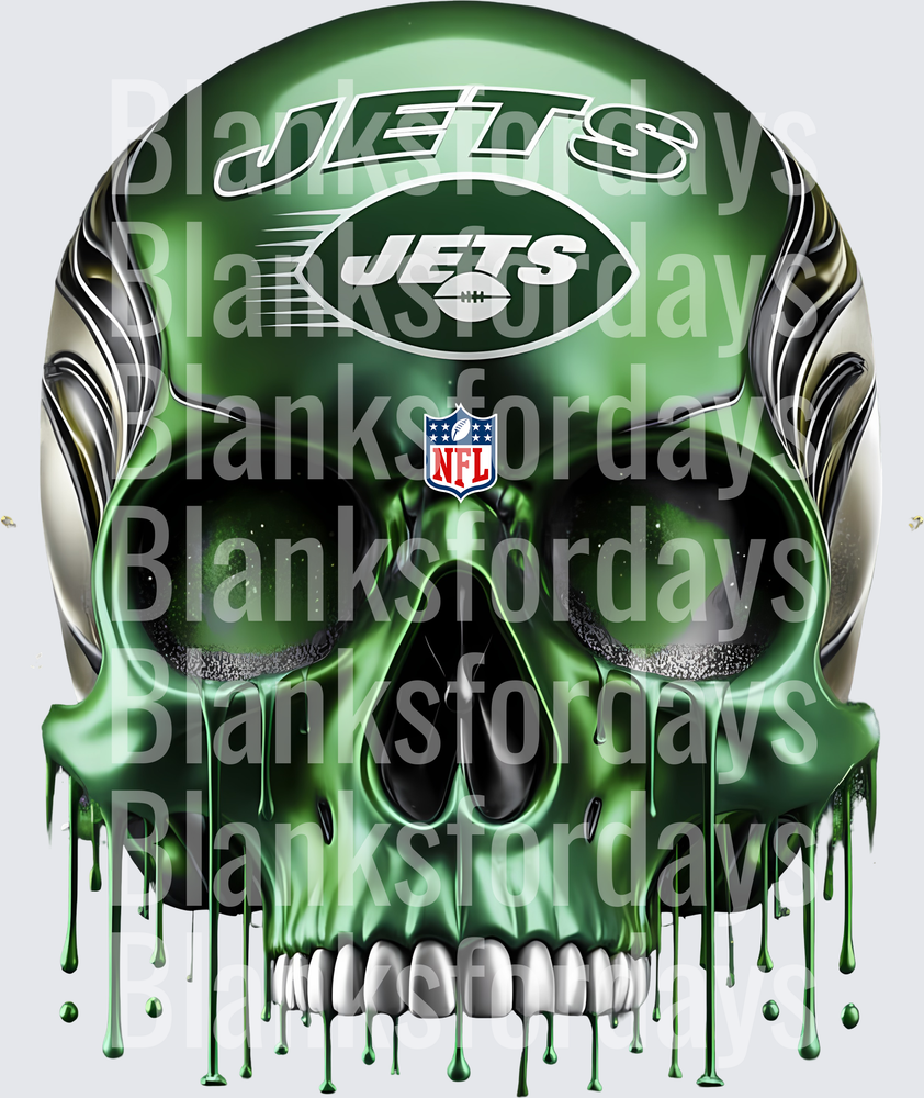 New York Jets NFL Green Dripping Skull (DTF)
