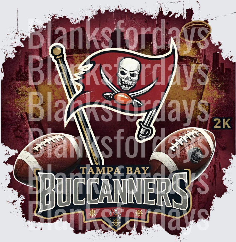 Tampa Bay Buccaneers Grunge Skull Logo Football Design (DTF)