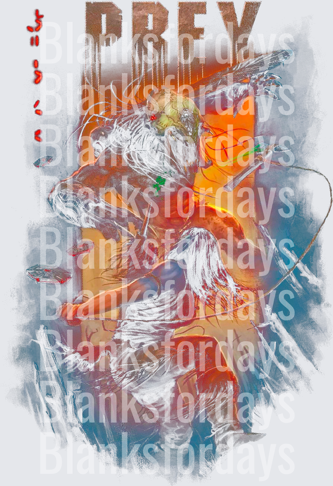 Prey Movie Naru Warrior Action Scene Watercolor Art (DTF)
