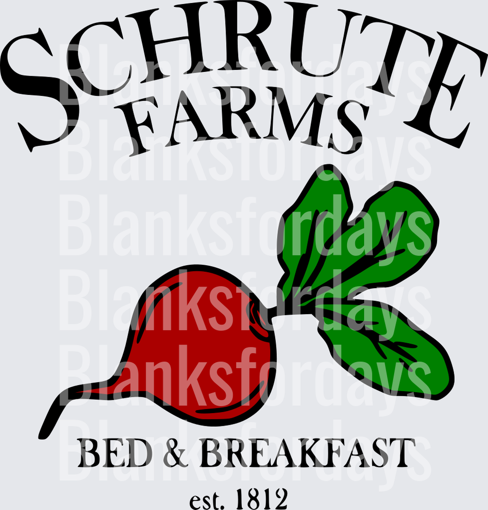 Schrute Farms Bed & Breakfast Est. 1812 Beet Logo (DTF)