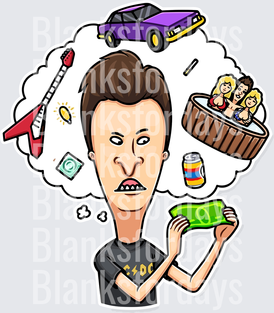 Butt-Head Dreaming of Money Cars Chicks and Rock (DTF)