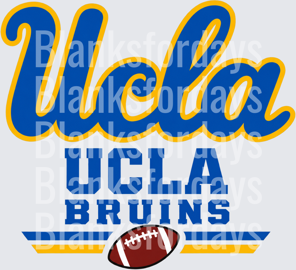 UCLA Bruins Football Script Logo Blue Gold Design (DTF)