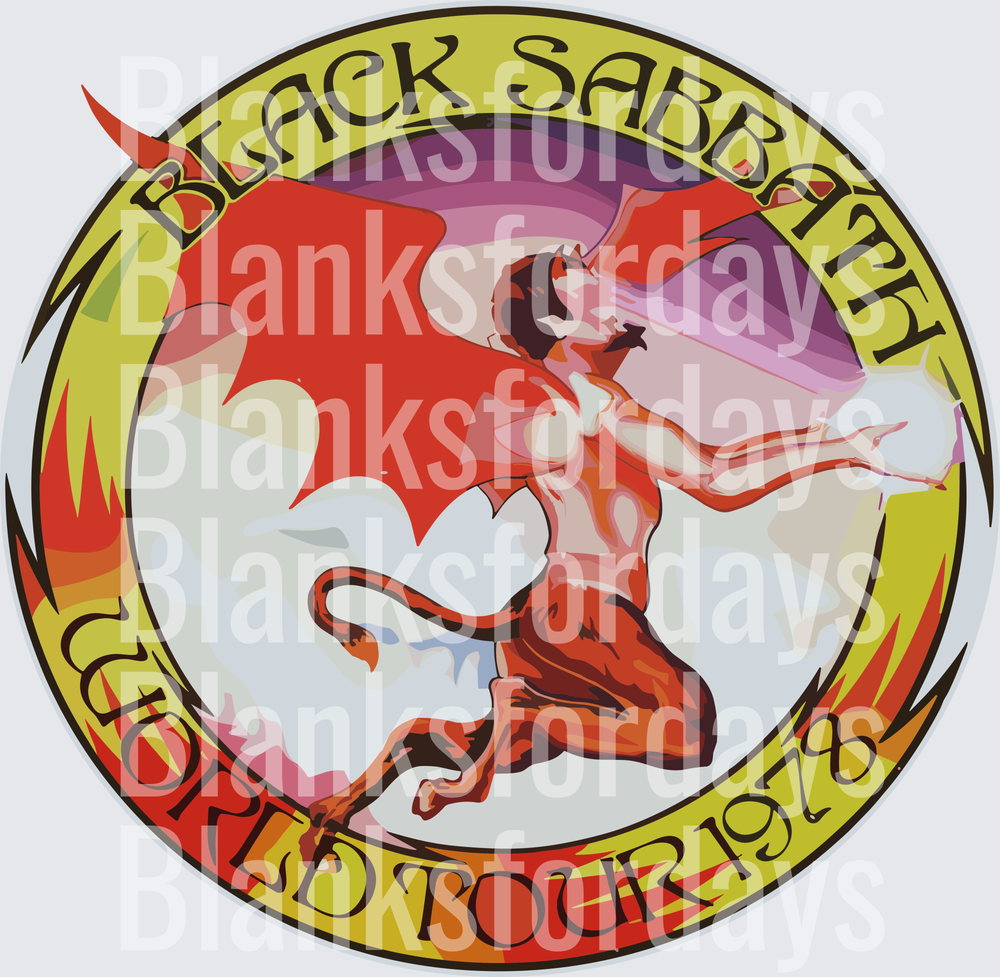 Black Sabbath 1978 Tour Circle Logo Red Devil Demon Design (DTF)