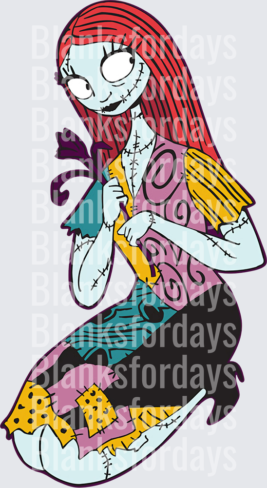 Sally Nightmare Before Christmas Mermaid Rag Doll (DTF)