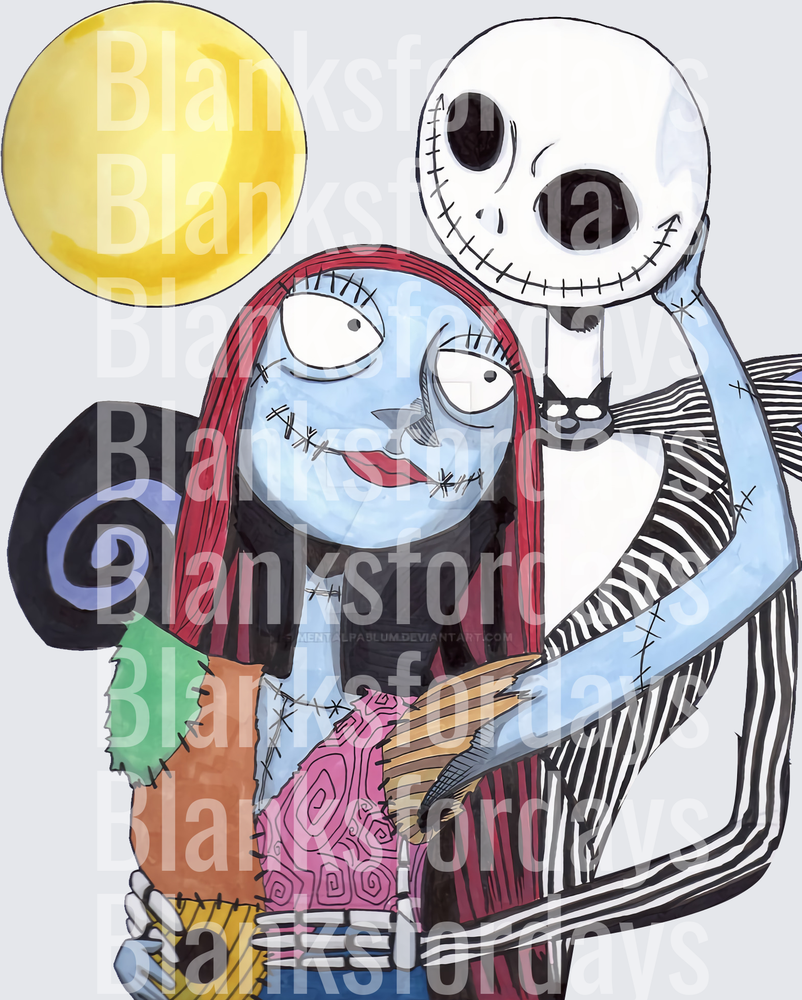 Jack Skellington and Sally Romantic Moonlit Embrace NBC (DTF)
