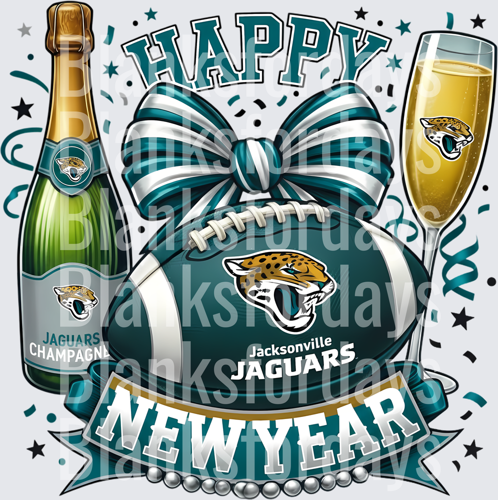 Happy New Year Jacksonville Jaguars Football Champagne Celebration (DTF)