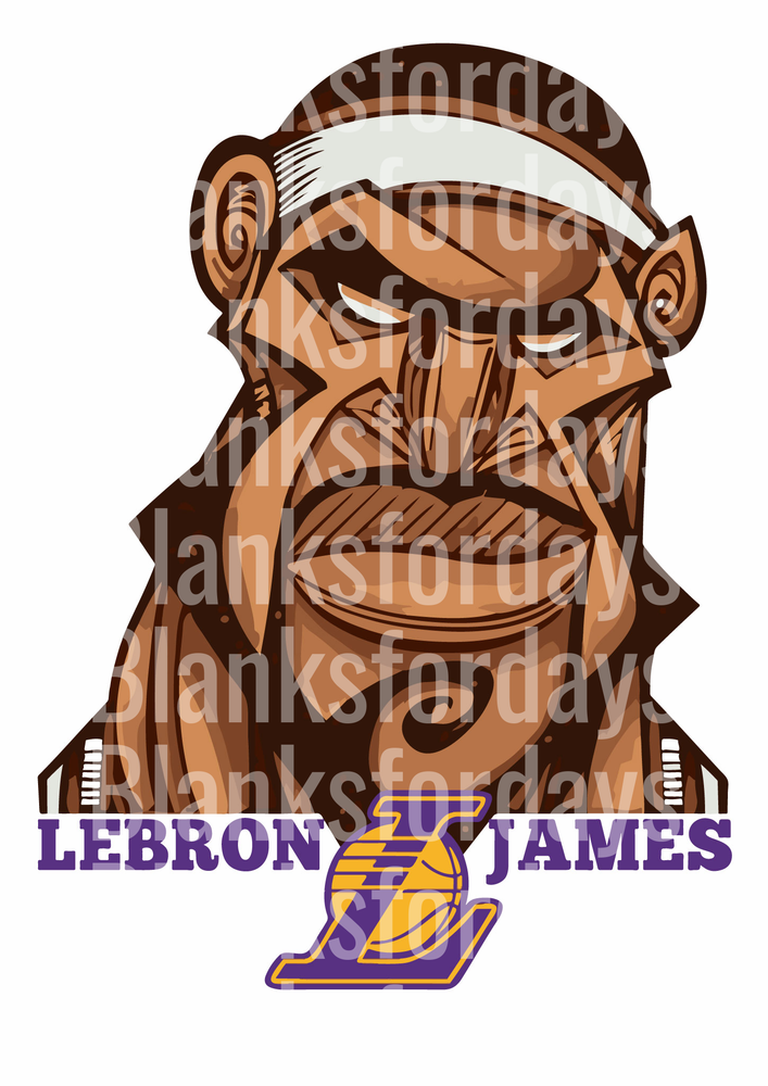 LeBron James Los Angeles Lakers Caricature Portrait (DTF)