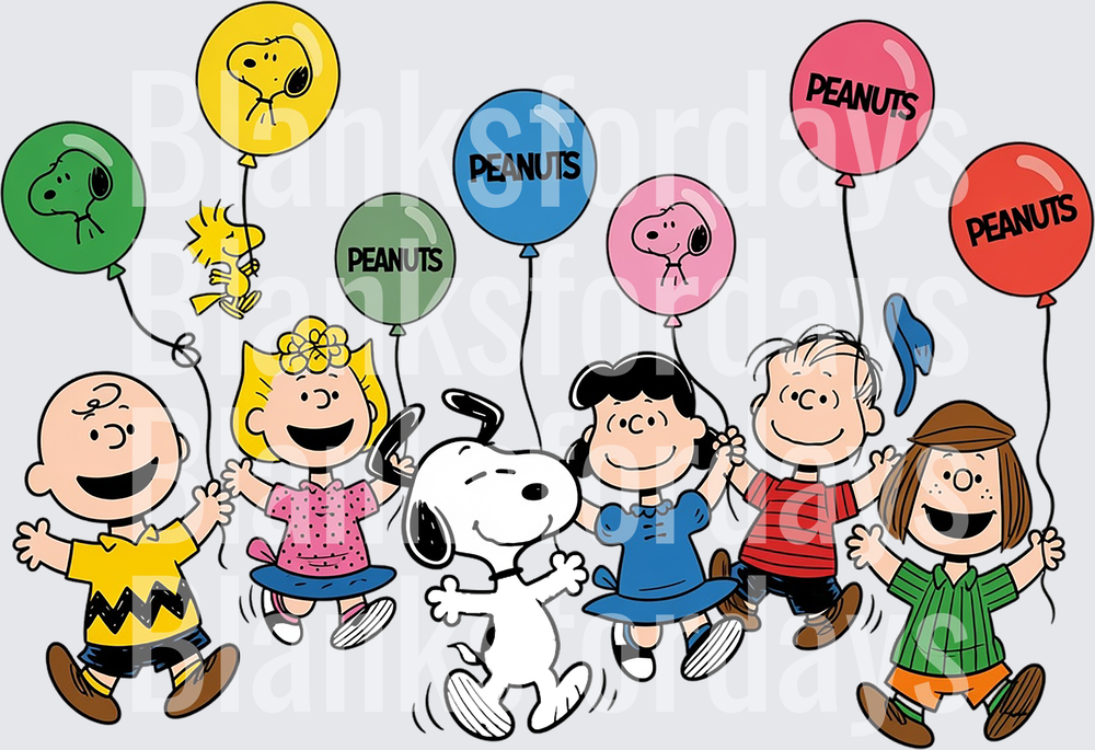 Peanuts Gang Charlie Brown Snoopy Friends Celebration Balloons (DTF)